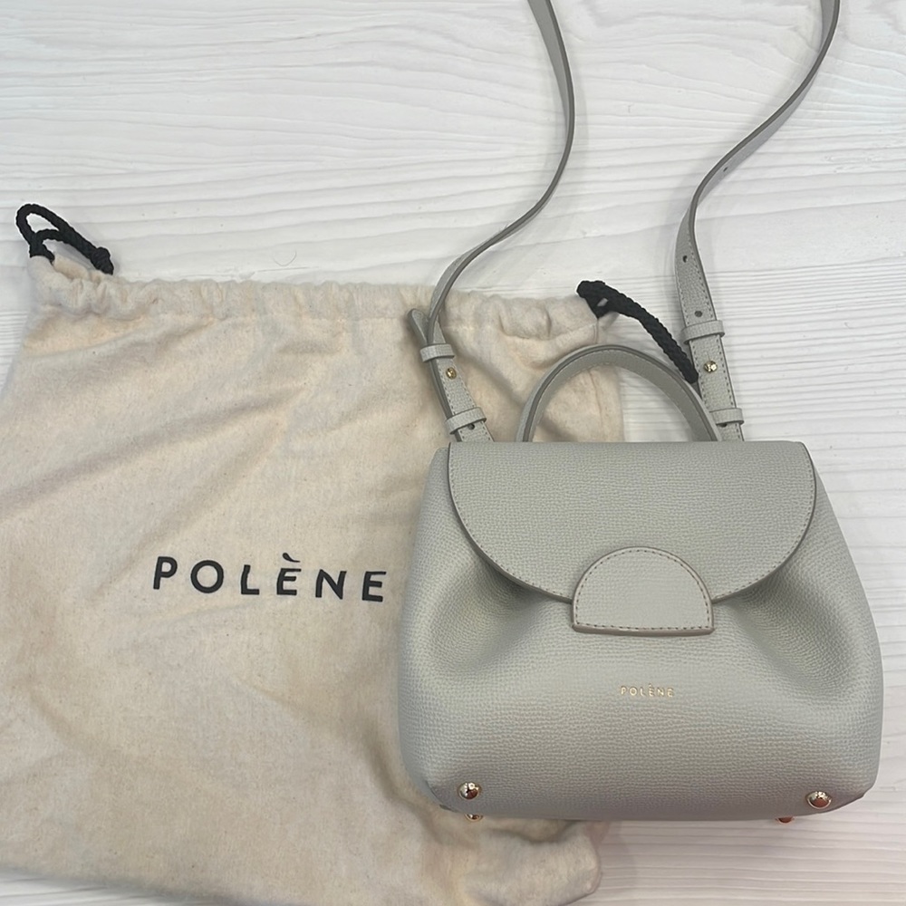 Polene Numero Un Nano bag in Textured Chalk, like new condition